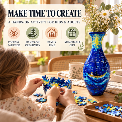 ✨ 3D DIY Puzzle Vase – 11 Creative Designs, Decorative Flower Vase & Craft Gift