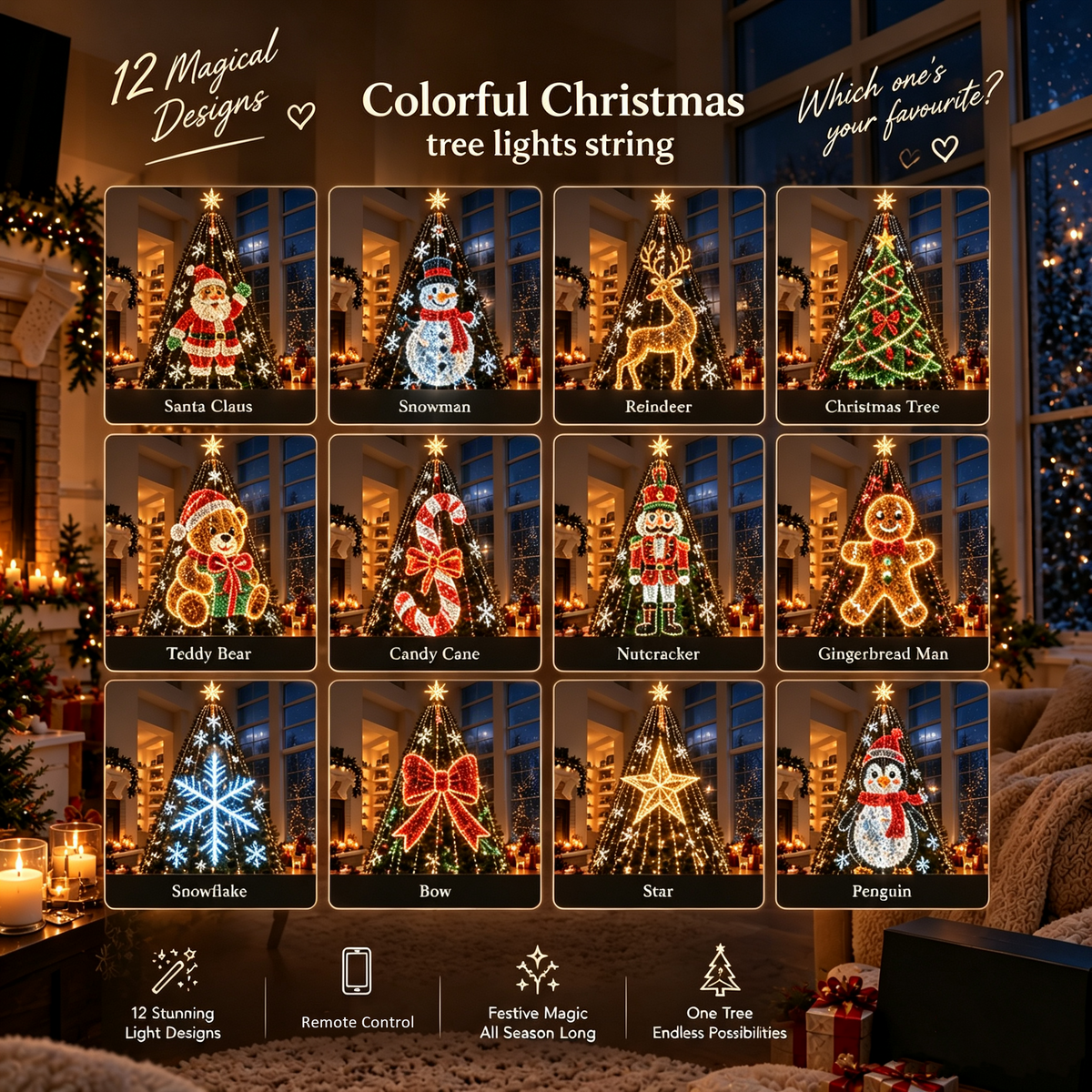 Lighted Tree Pro - Smart DIY App-Controlled LED Christmas Tree Lights with Custom Holiday Patterns