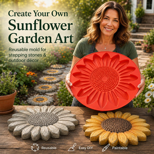 💥49% OFF🌻 Reusable Sunflower Stepping Stone Mold (📦Buy 2 Free Shipping)