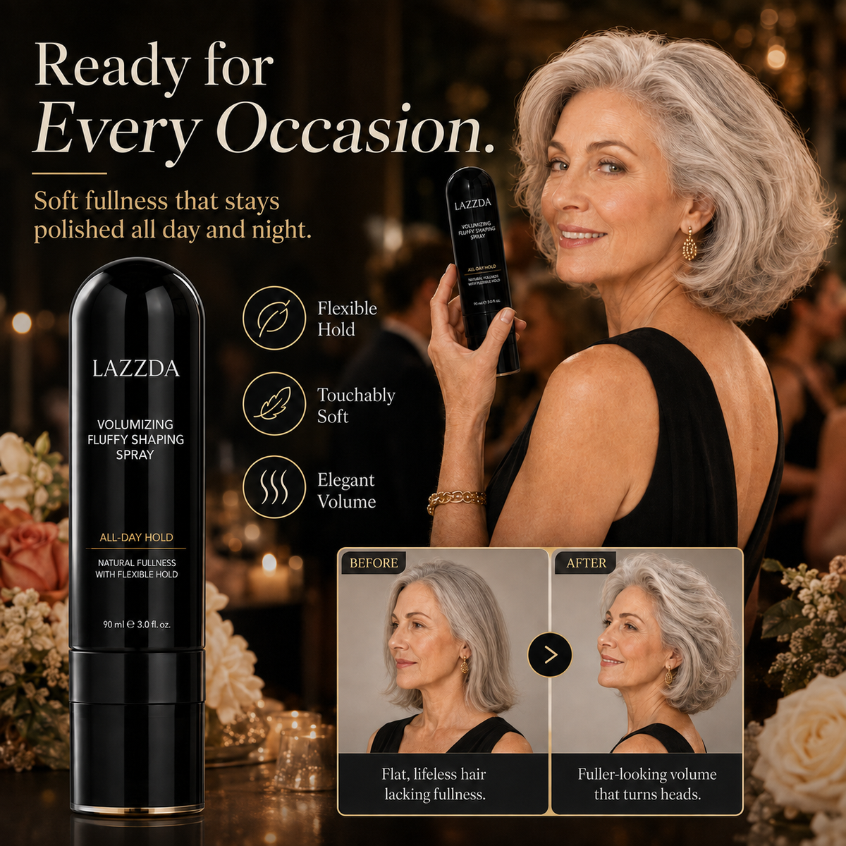 ⏳LIMITED-🎉BUY 1 GET 1 FREE! 👩 Peach-scented volumizing & setting spray—for lightweight, bouncy hair and long-lasting hold.