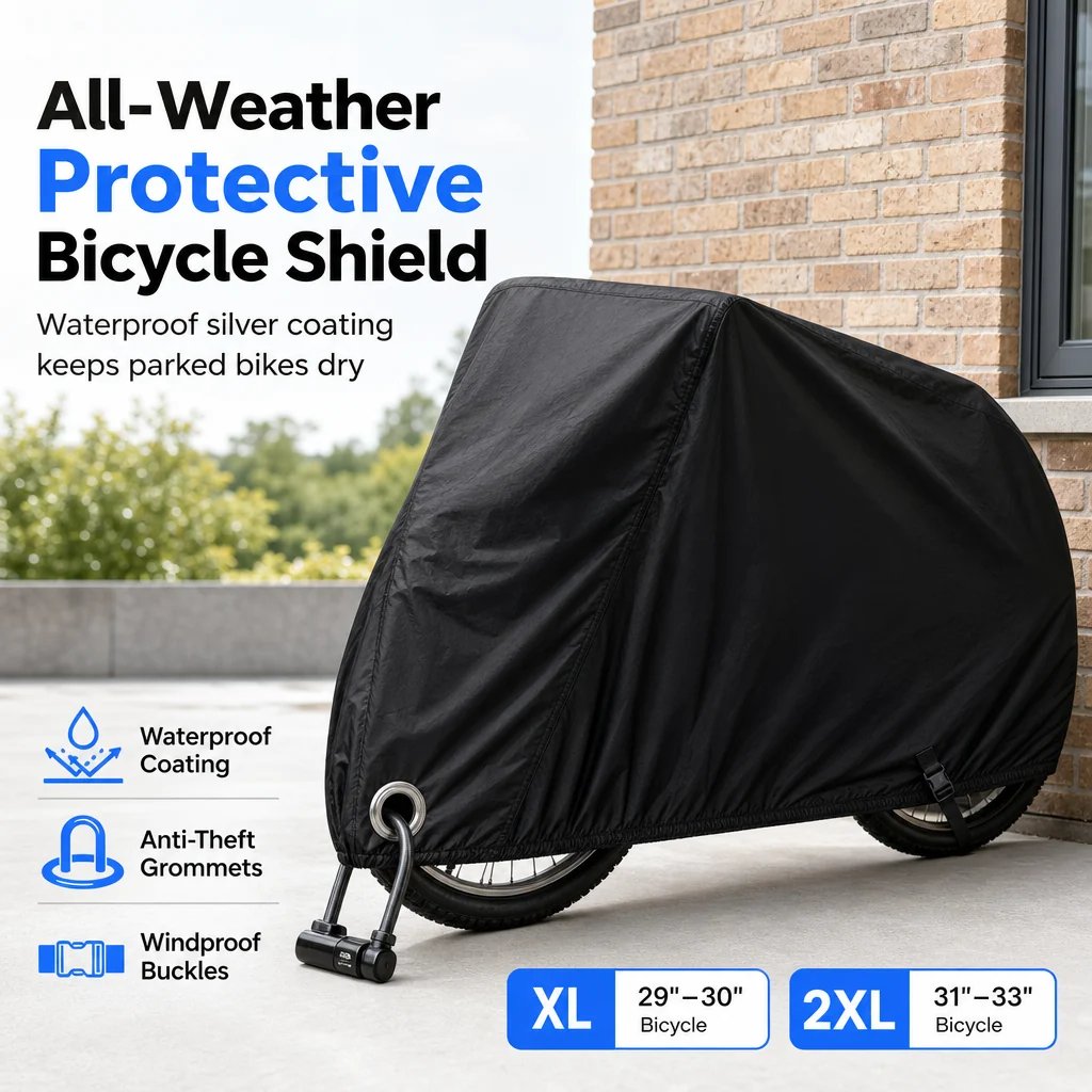 🚲Waterproof Bike Cover for 1–2 Bikes – Windproof Outdoor Protection