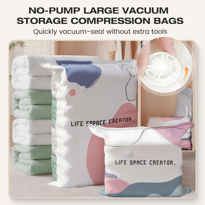 A🧳💨 50% OFF! No‑Pump Vacuum Storage Bags – Press & seal, no pump needed. Saves 80% space, keeps clothes dry & dust‑free. Perfect for bulky bedding & off‑season gear. 🛏️🗄️