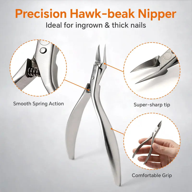 🦶 50% OFF! 🔧 2-Piece Toenail Set – Ingrown clipper & dead skin nipper ✨