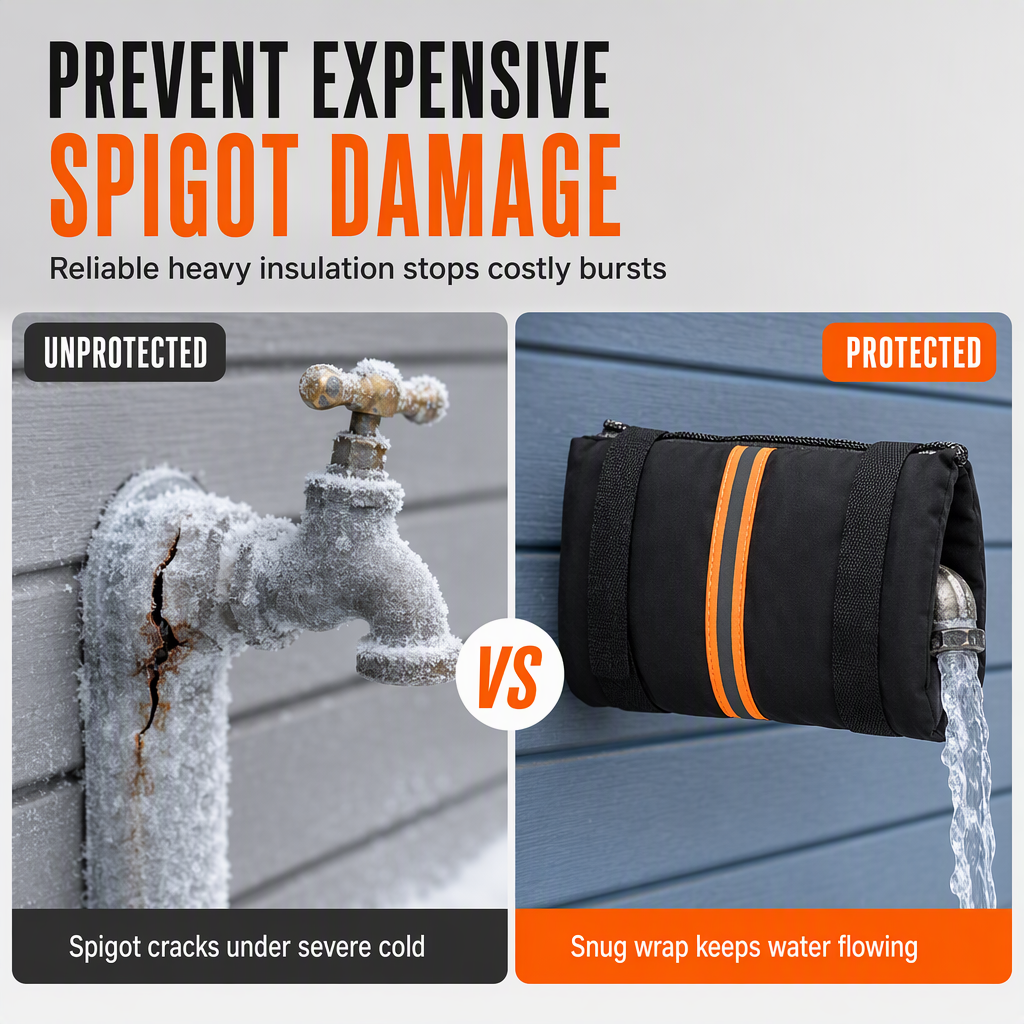 ❄️ Outdoor Faucet Freeze Protection Cover – 3-Layer Insulated Design